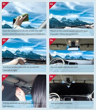 Automatic retractable car sunshade