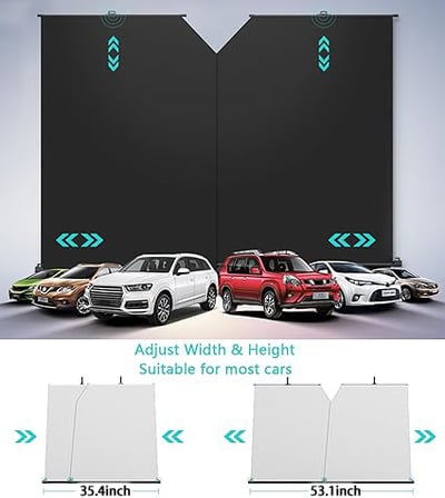 Automatic retractable car sunshade